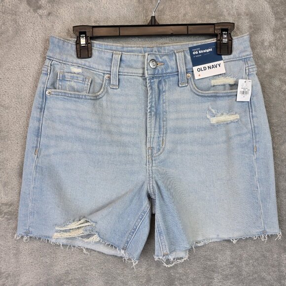 Old Navy Shorts Womens 4 OG Straight 5 Inch Inseam High Rise Denim Summer Casual - Picture 1 of 10